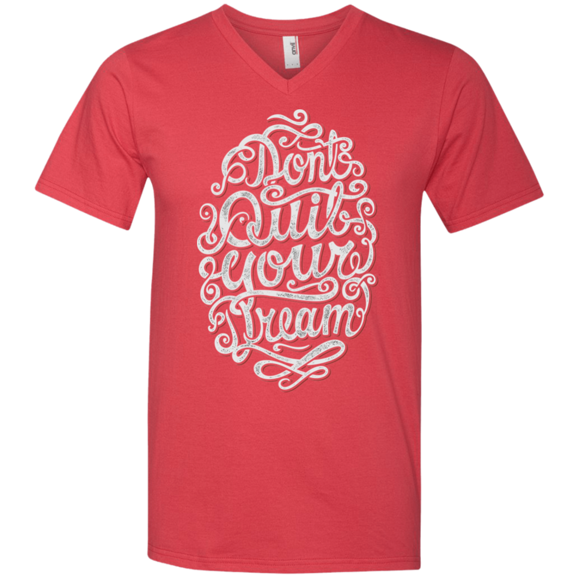 "DONT QUIT YOUR DREAM" Men's Printed V-Neck T-Shirt