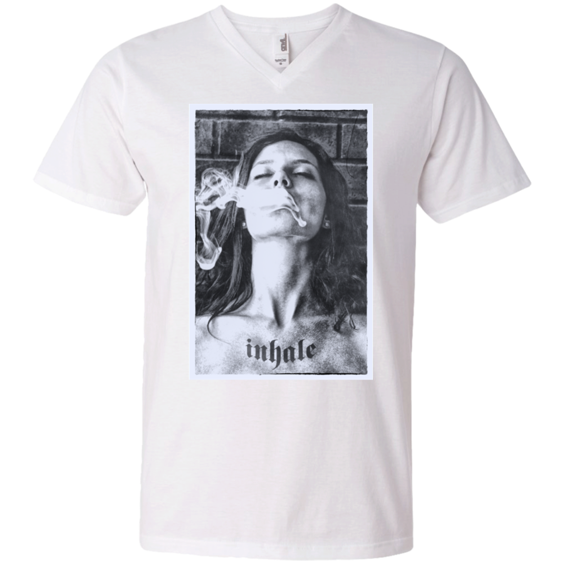 "INHALE" Men's Printed V-Neck T-Shirt