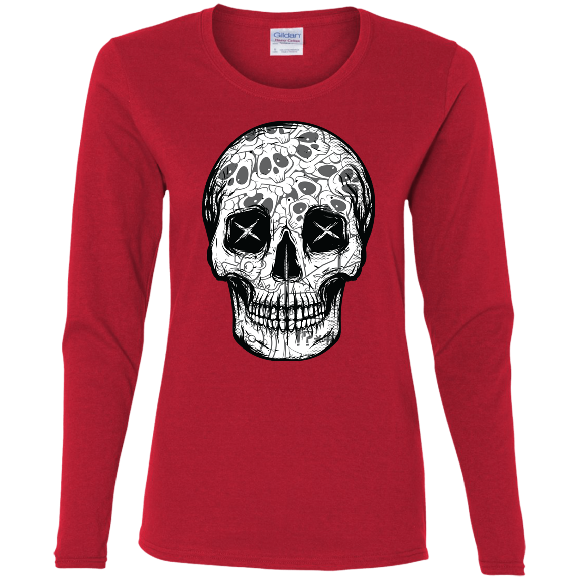 "SKULL HEADS" Ladies' Cotton LS T-Shirt