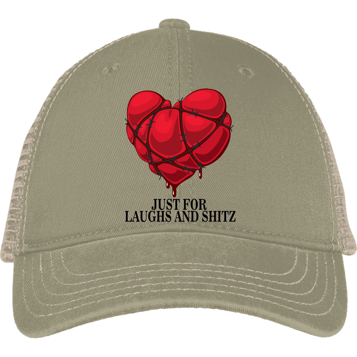 "MY BLOODY HEART" in black print Mesh Back Cap