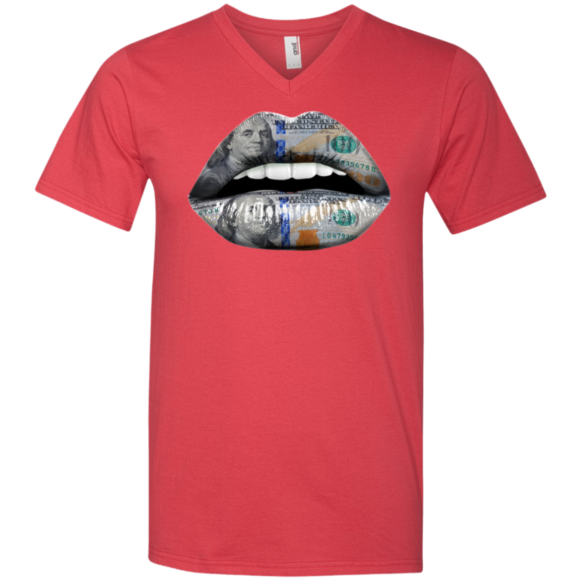 " $100 DOLLAR BILL" Men's Printed V-Neck T-Shirt