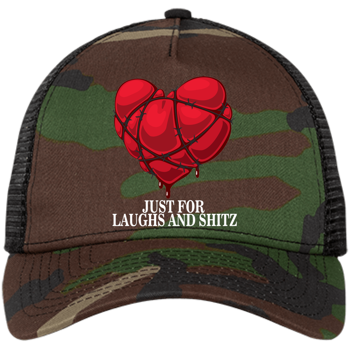 "MY BLOODY HEART" in white print NE205 New Era® Snapback Trucker Cap