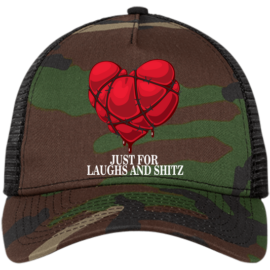 "MY BLOODY HEART" in white print NE205 New Era® Snapback Trucker Cap