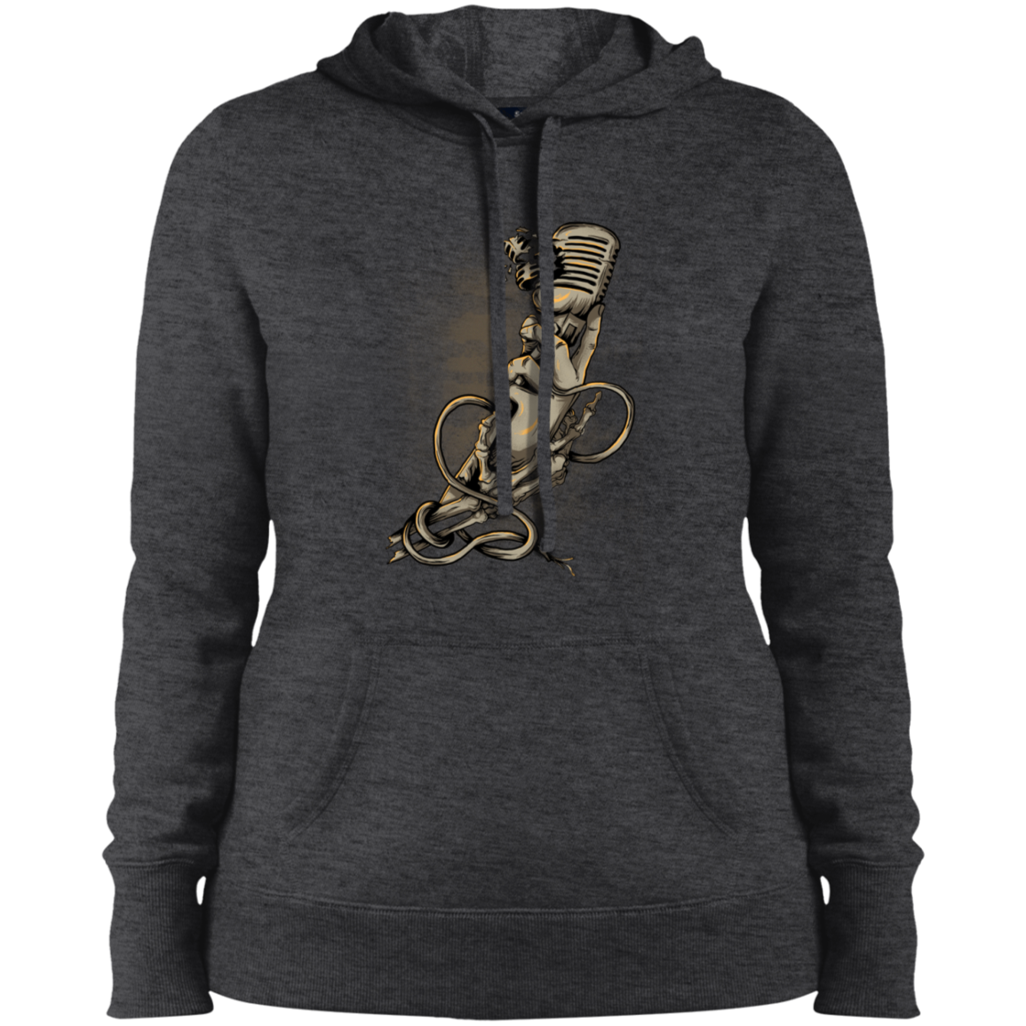 "MICROPHONE FIEND" Ladies' Pullover Hooded Sweatshirt