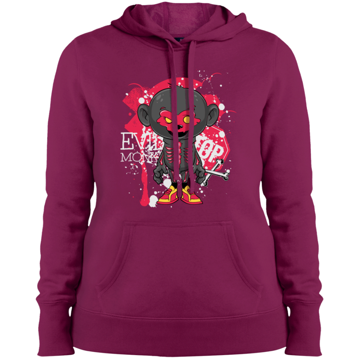 "EVIL MONKEY" Ladies' Pullover Hooded Sweatshirt