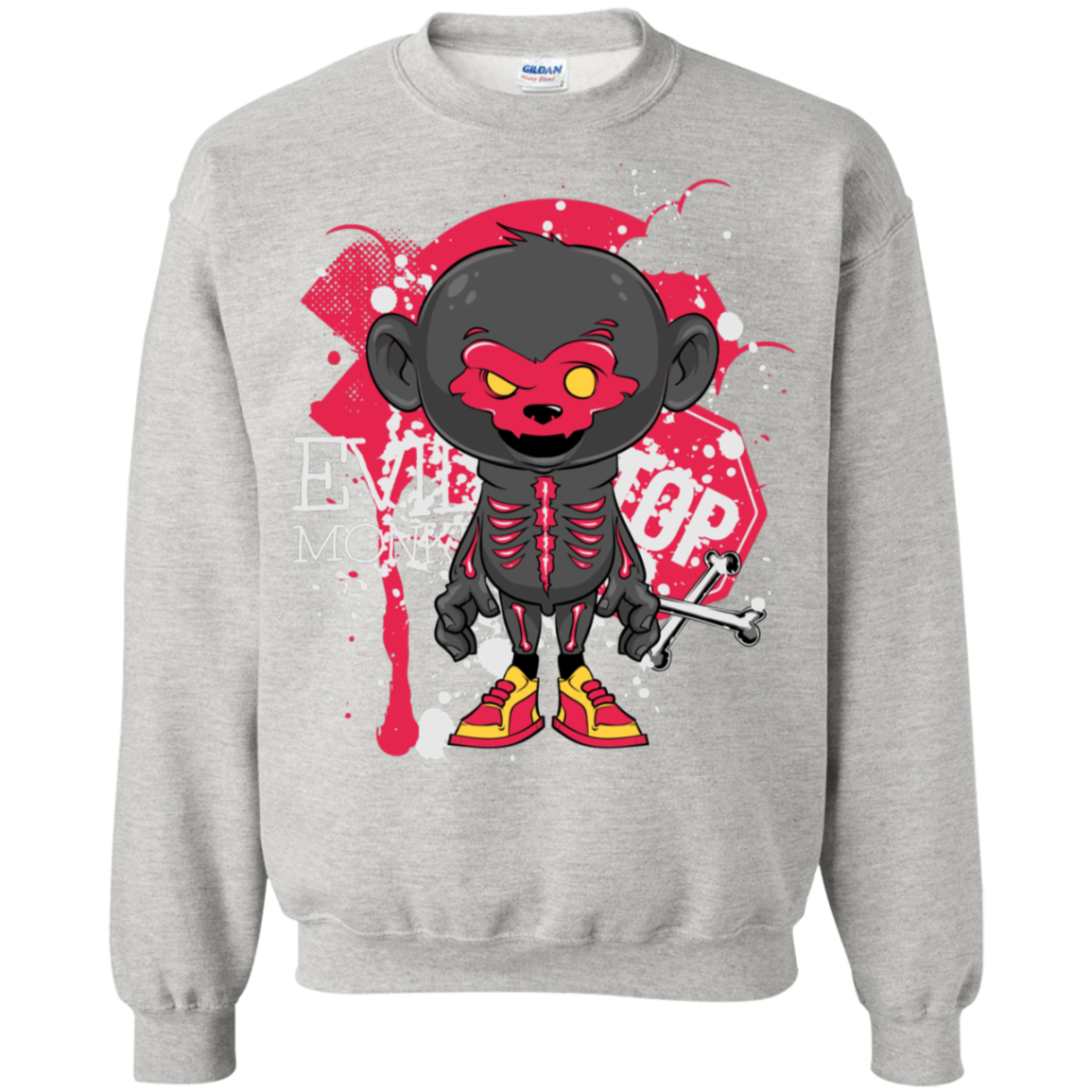 "EVIL MONKEY" Crewneck Pullover Sweatshirt  8 oz.