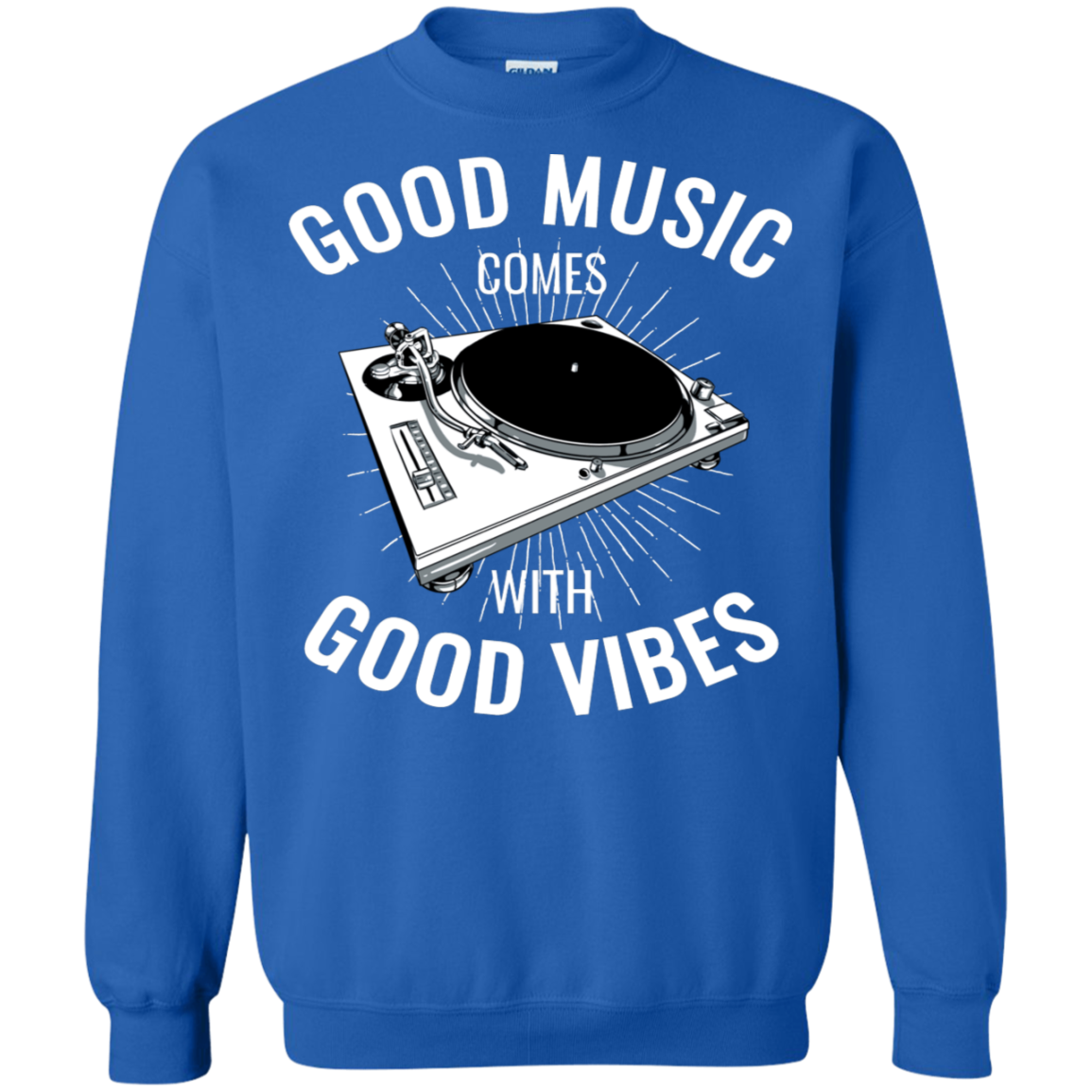 "GOOD VIBES" Crewneck Pullover Sweatshirt  8 oz.