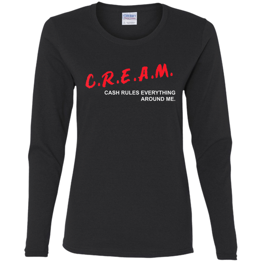 "CREAM" Ladies' Cotton LS T-Shirt