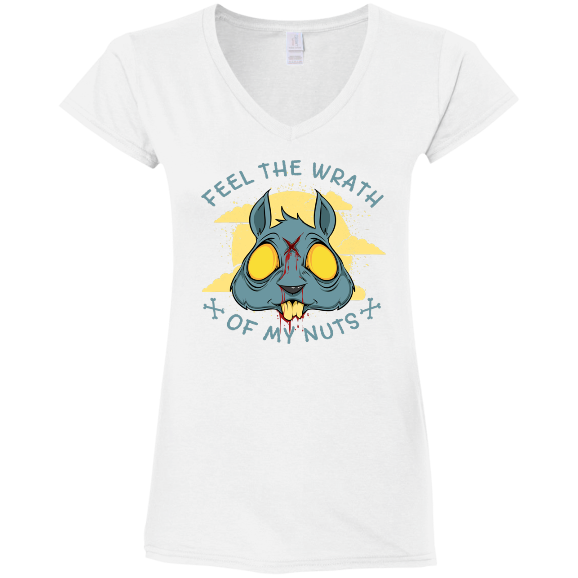 "FEEL THE WRATH" Ladies' Fitted Softstyle 4.5 oz V-Neck T-Shirt