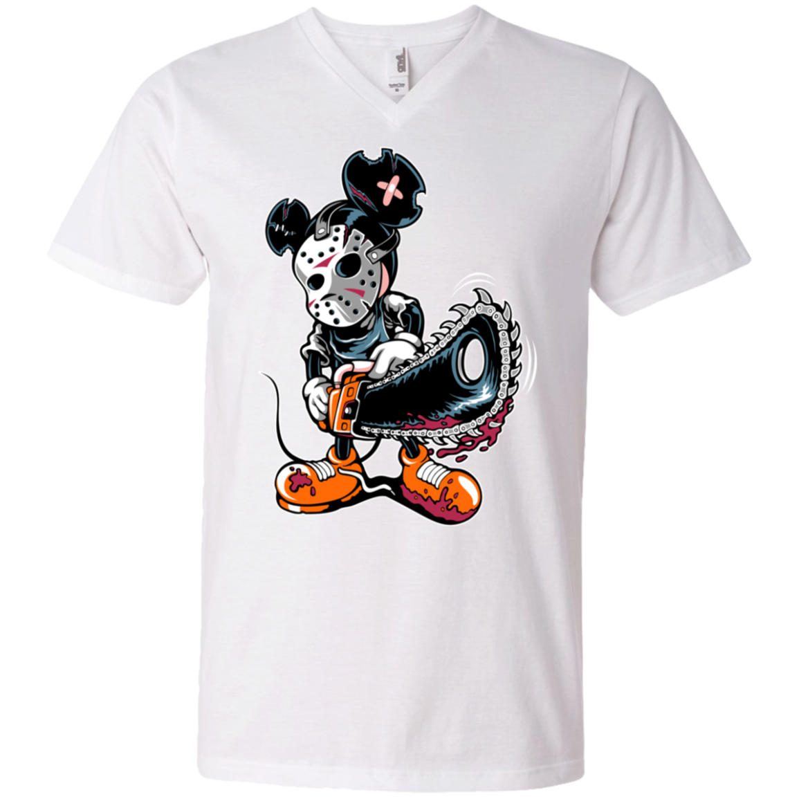 "MICKY PSYCHO" Men's Printed V-Neck T-Shirt