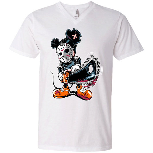 "MICKY PSYCHO" Men's Printed V-Neck T-Shirt