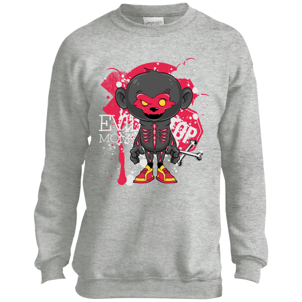 "EVIL MONKEY' Youth Crewneck Sweatshirt