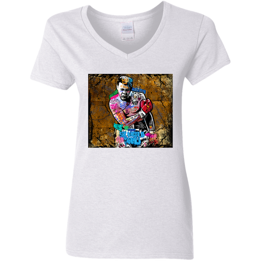 "THE GREATEST" Ladies' 5.3 oz. V-Neck T-Shirt