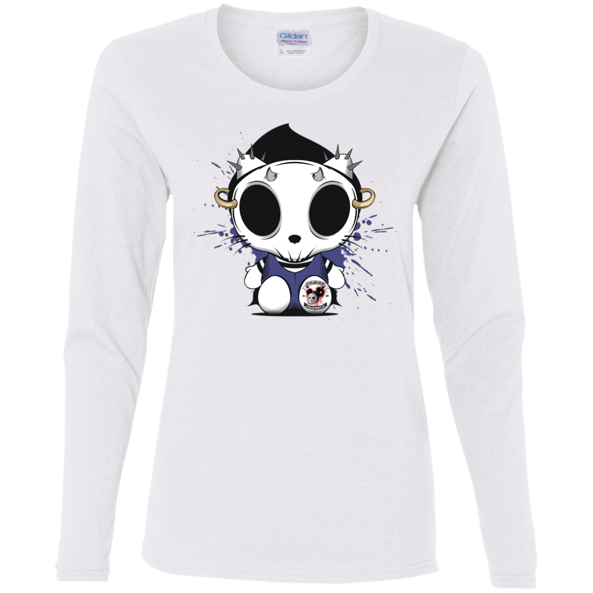 "KITTY SKULL" Ladies' Cotton LS T-Shirt