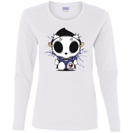 "KITTY SKULL" Ladies' Cotton LS T-Shirt