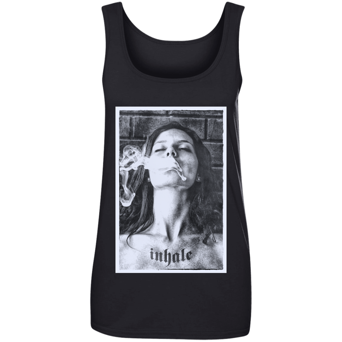 "INHALE" Ladies' 100% Ringspun Cotton Tank Top