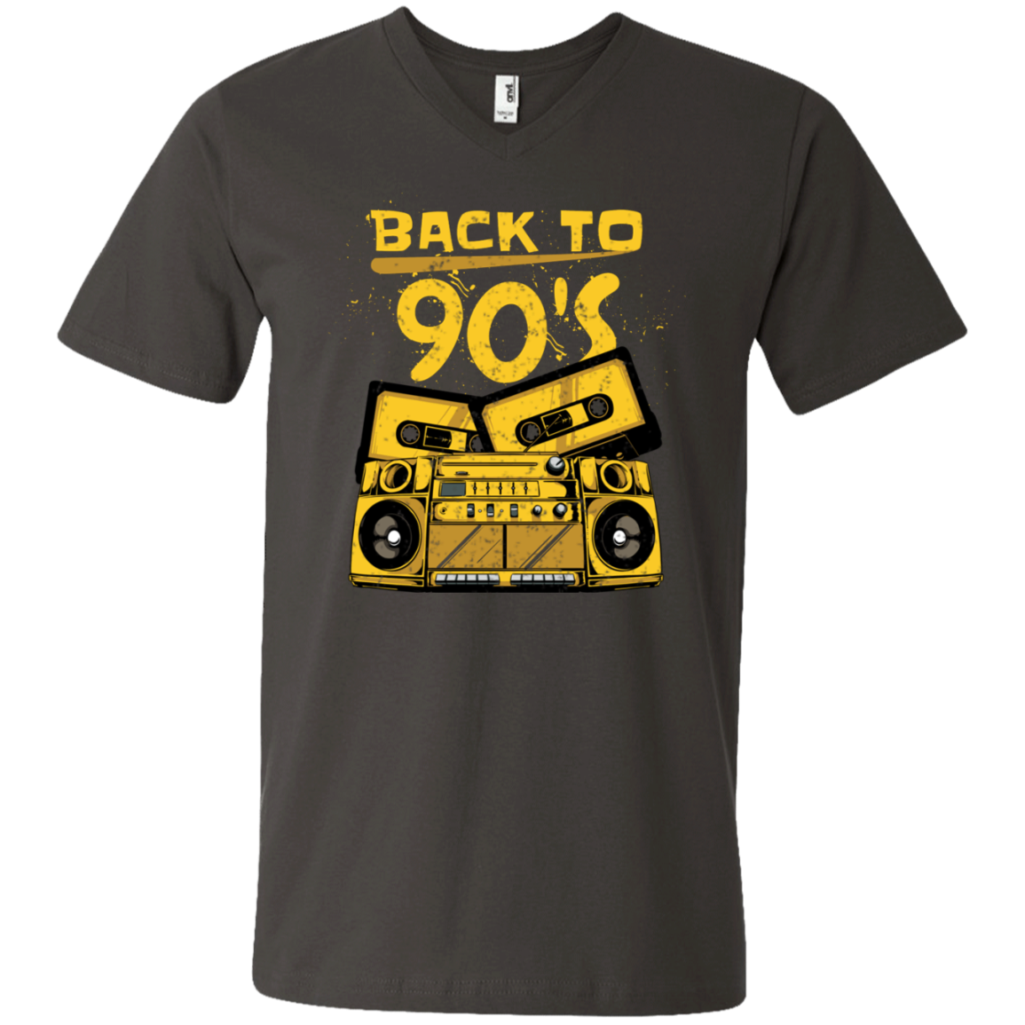 "BACK TO 90'S" Men's Printed V-Neck T-Shirt