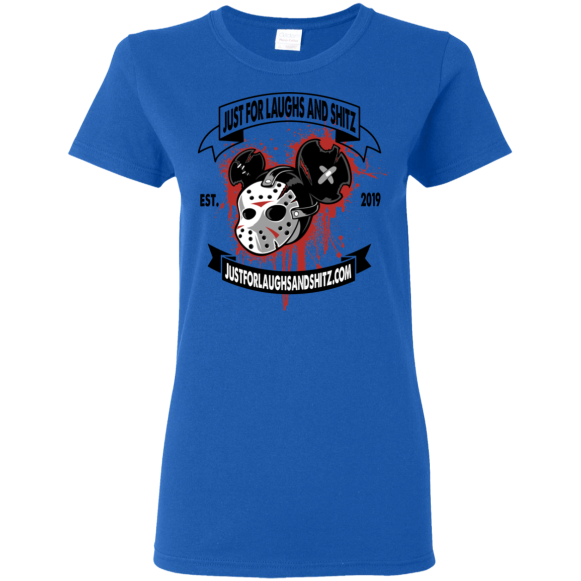 "MICKEY MASK" with black banner Ladies' 5.3 oz. T-Shirt