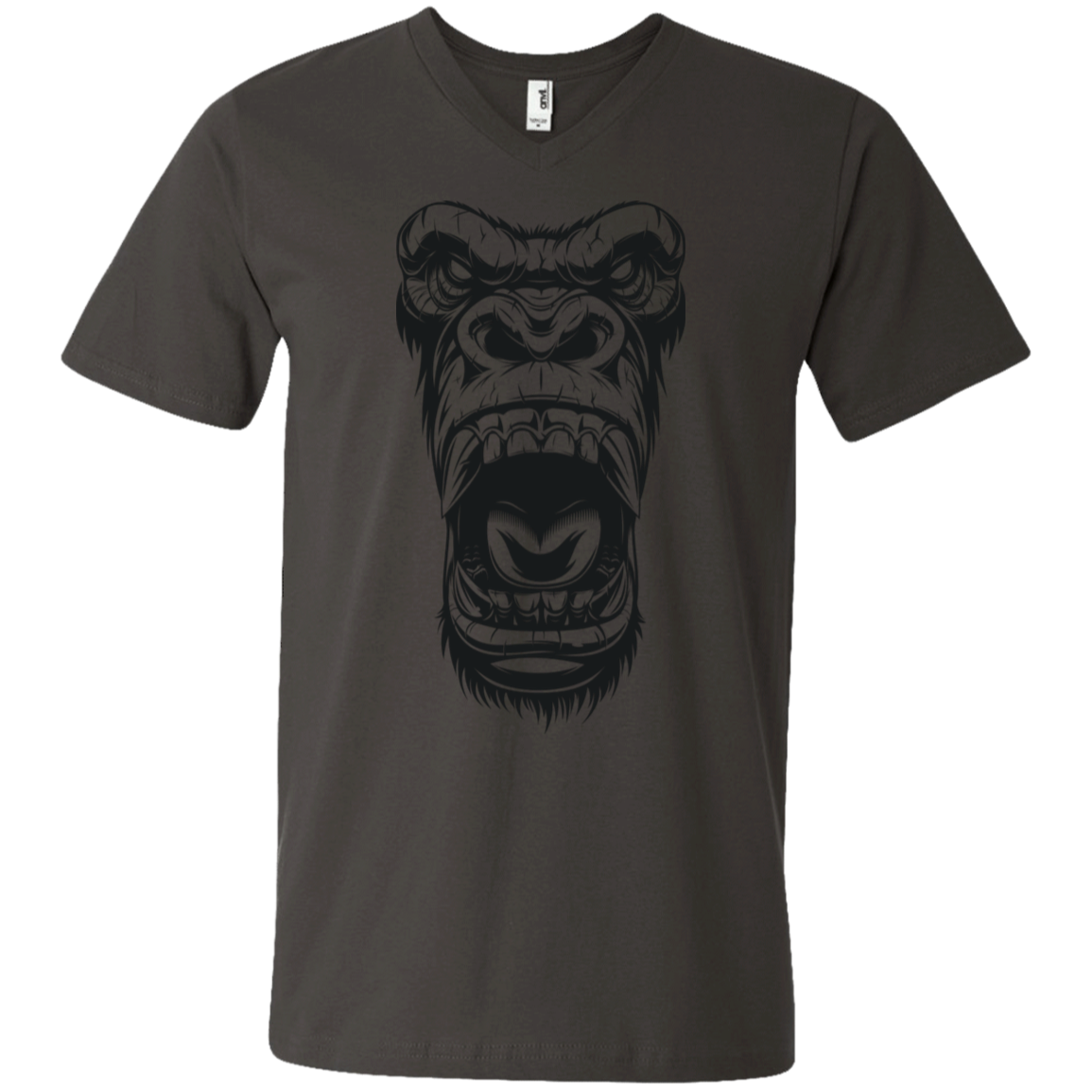 "GORILLA FACE" Men's Printed V-Neck T-Shirt