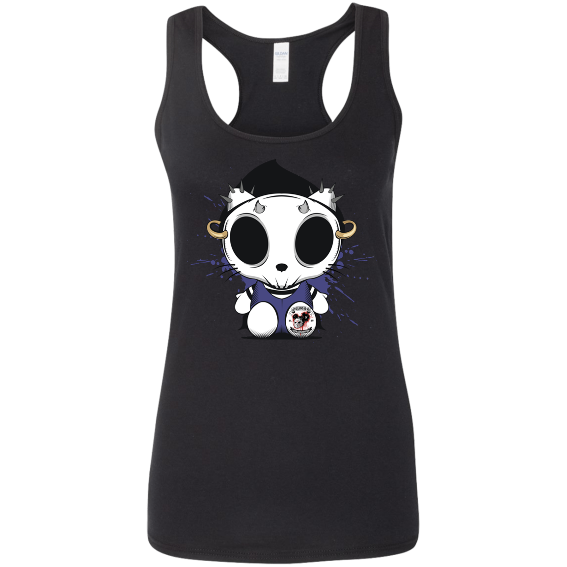 "KITTY SKULL" Ladies' Softstyle Racerback Tank