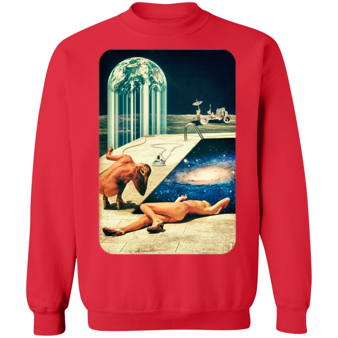 "MOON POOL" Crewneck Pullover Sweatshirt  8 oz.