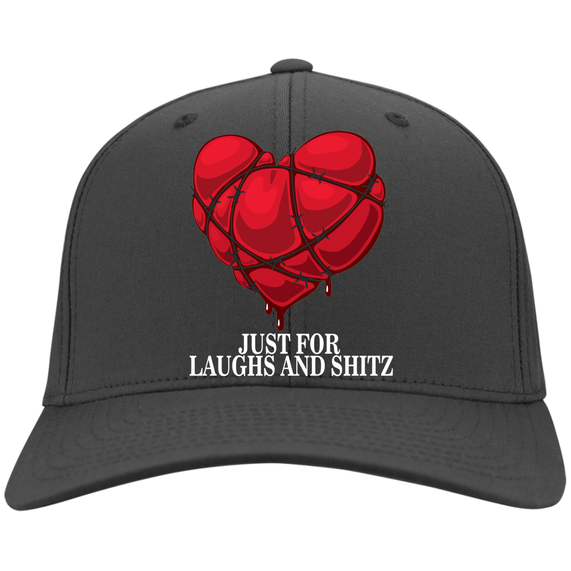 "MY BLOODY HEART" in white print Twill Cap