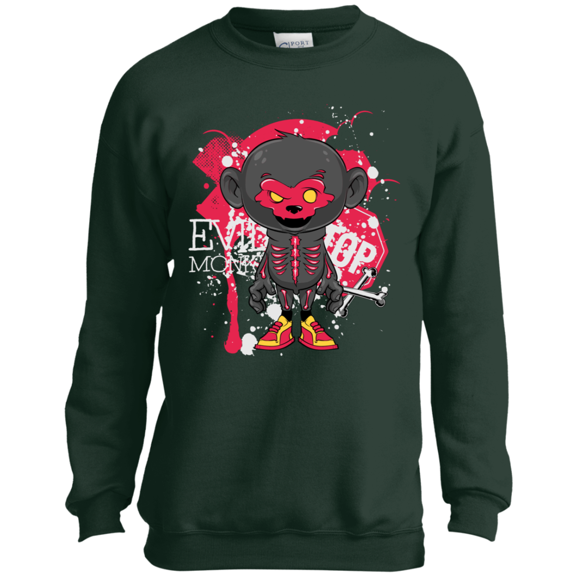 "EVIL MONKEY' Youth Crewneck Sweatshirt