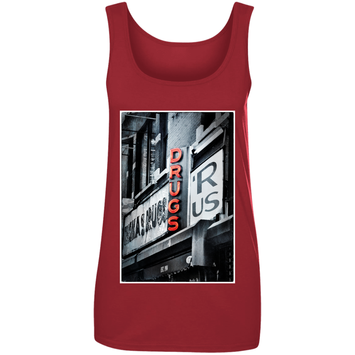 "DRUGS R US" Ladies' 100% Ringspun Cotton Tank Top