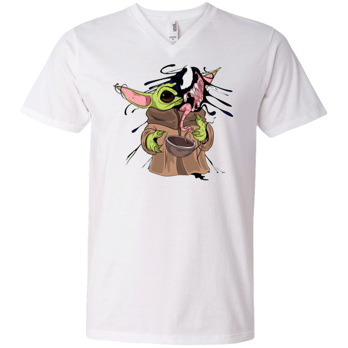 "BABY YODA VENOM" Men's Printed V-Neck T-Shirt