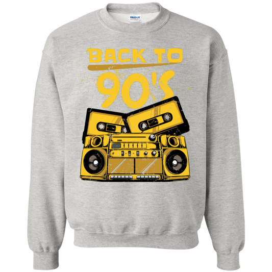 "BACK TO 90'S" Crewneck Pullover Sweatshirt  8 oz.