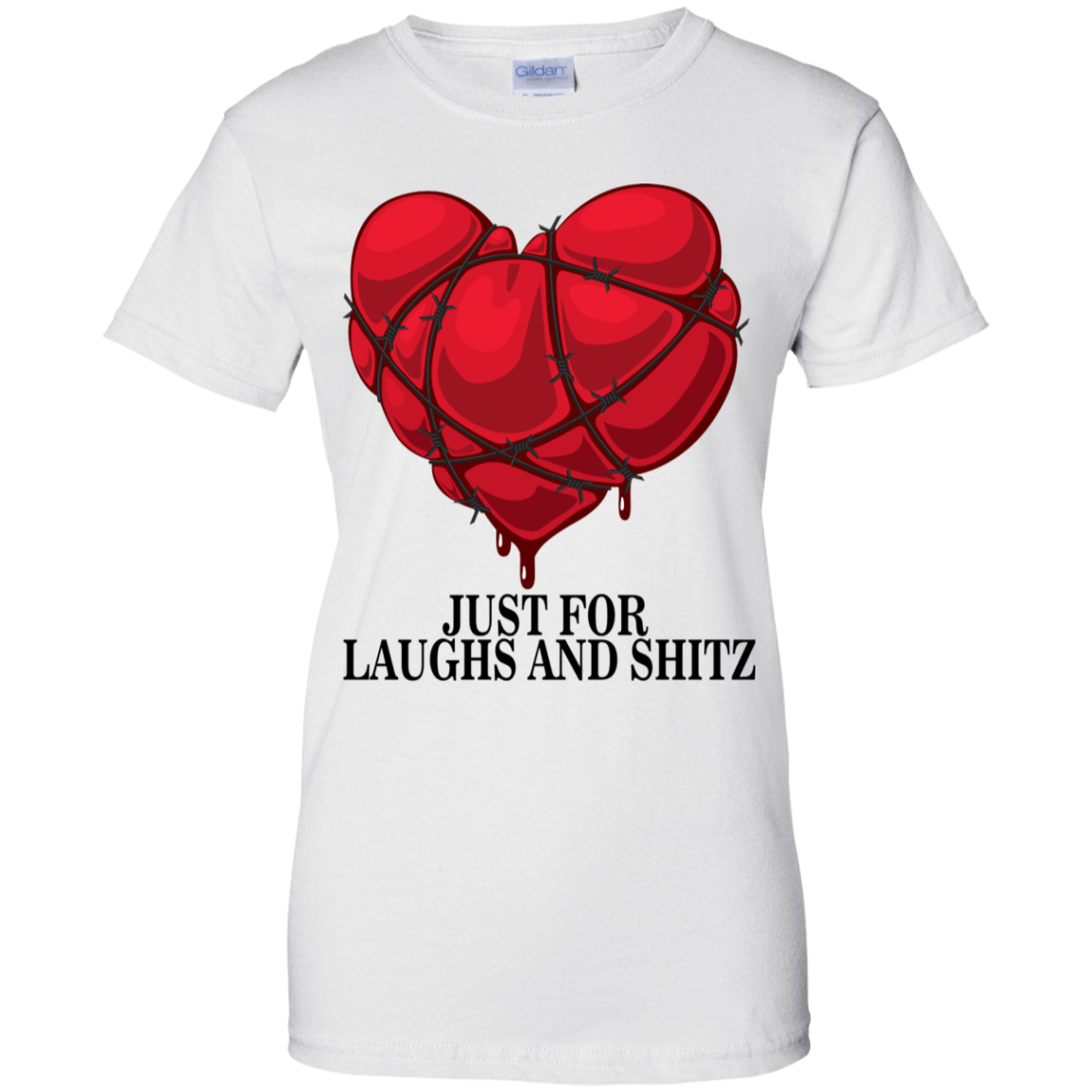 "MY BLOODY HEART Ladies' 100% Cotton T-Shirt in black print