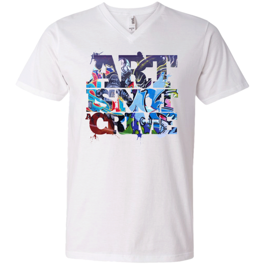 "NOT A CRIME" Men's Printed V-Neck T-Shirt