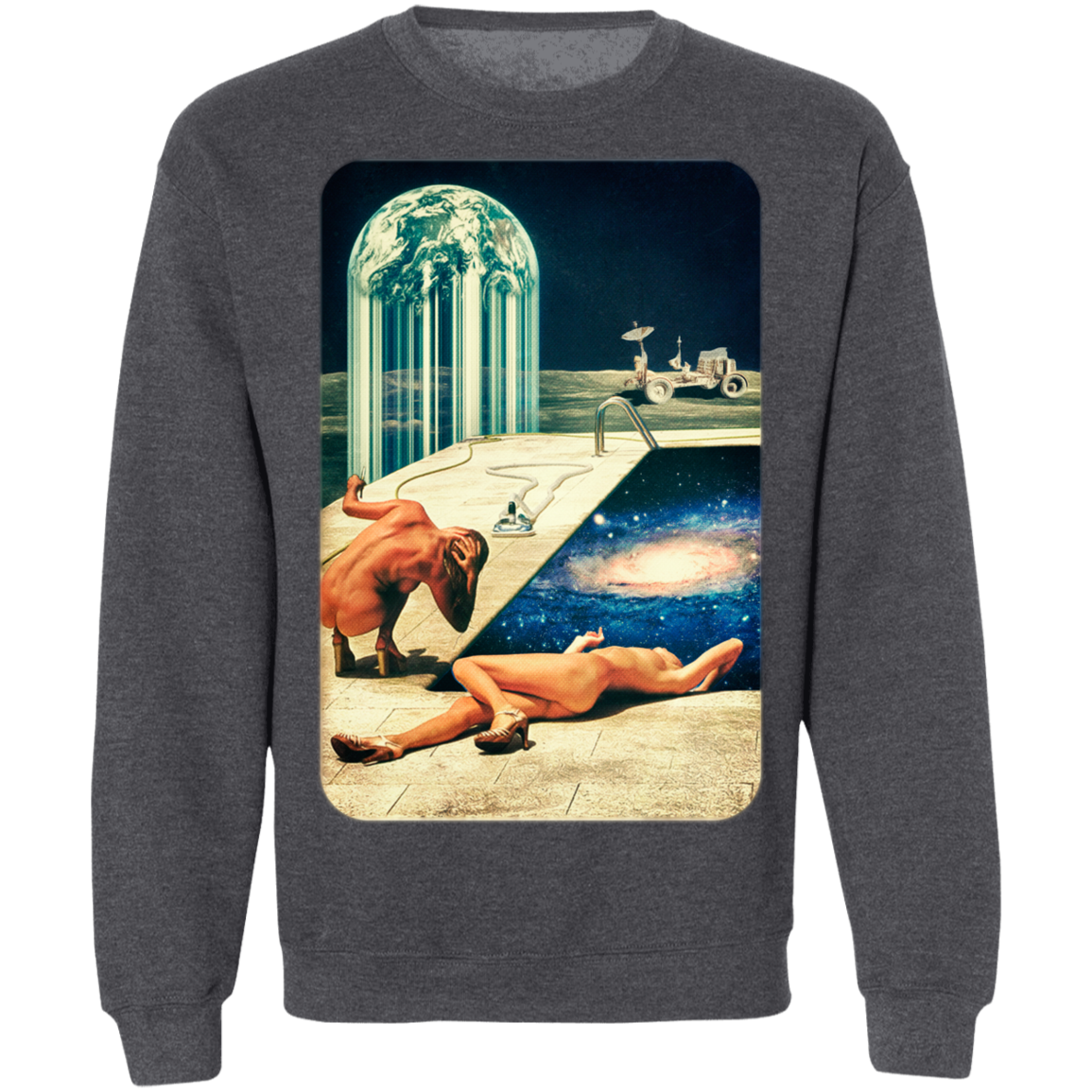 "MOON POOL" Crewneck Pullover Sweatshirt  8 oz.