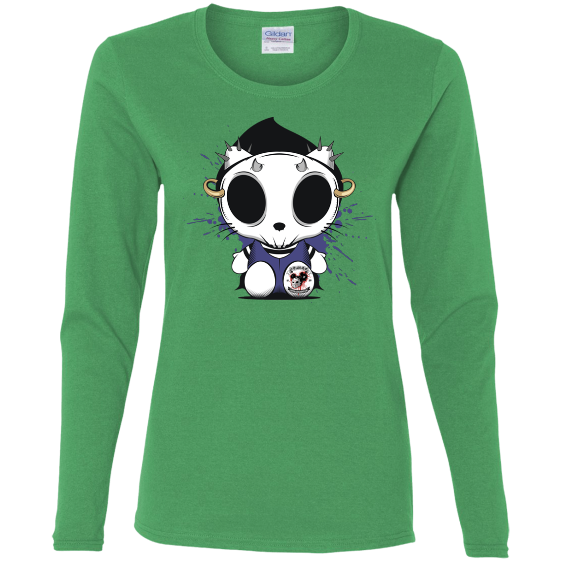 "KITTY SKULL" Ladies' Cotton LS T-Shirt