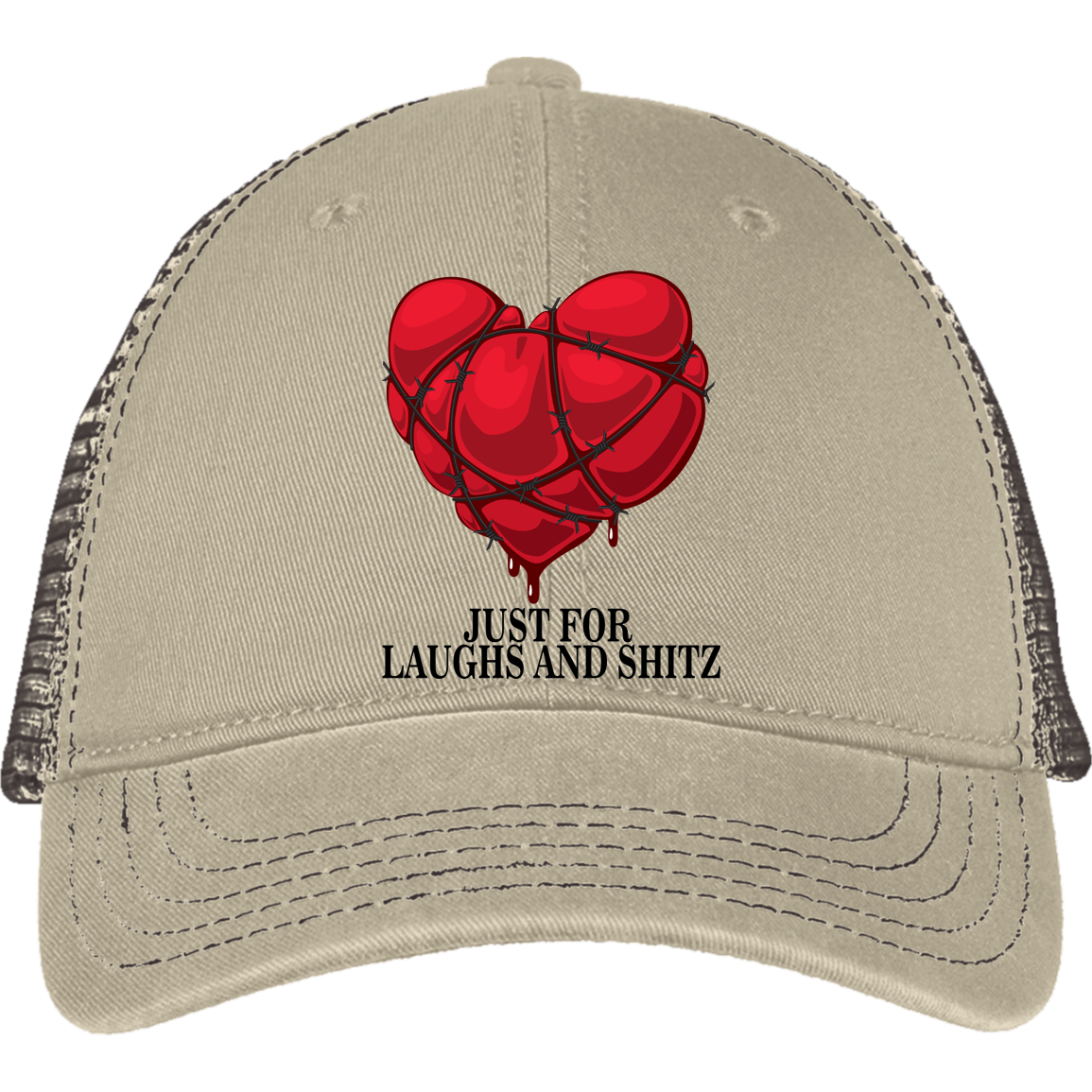 "MY BLOODY HEART" in black print Mesh Back Cap