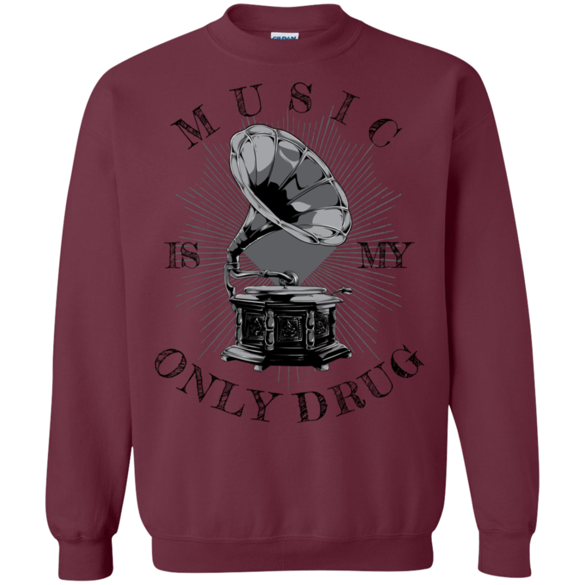 "MUSIC" Crewneck Pullover Sweatshirt  8 oz.