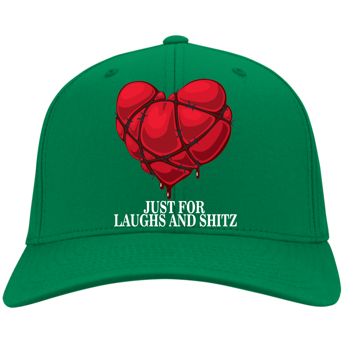 "MY BLOODY HEART" in white print Twill Cap