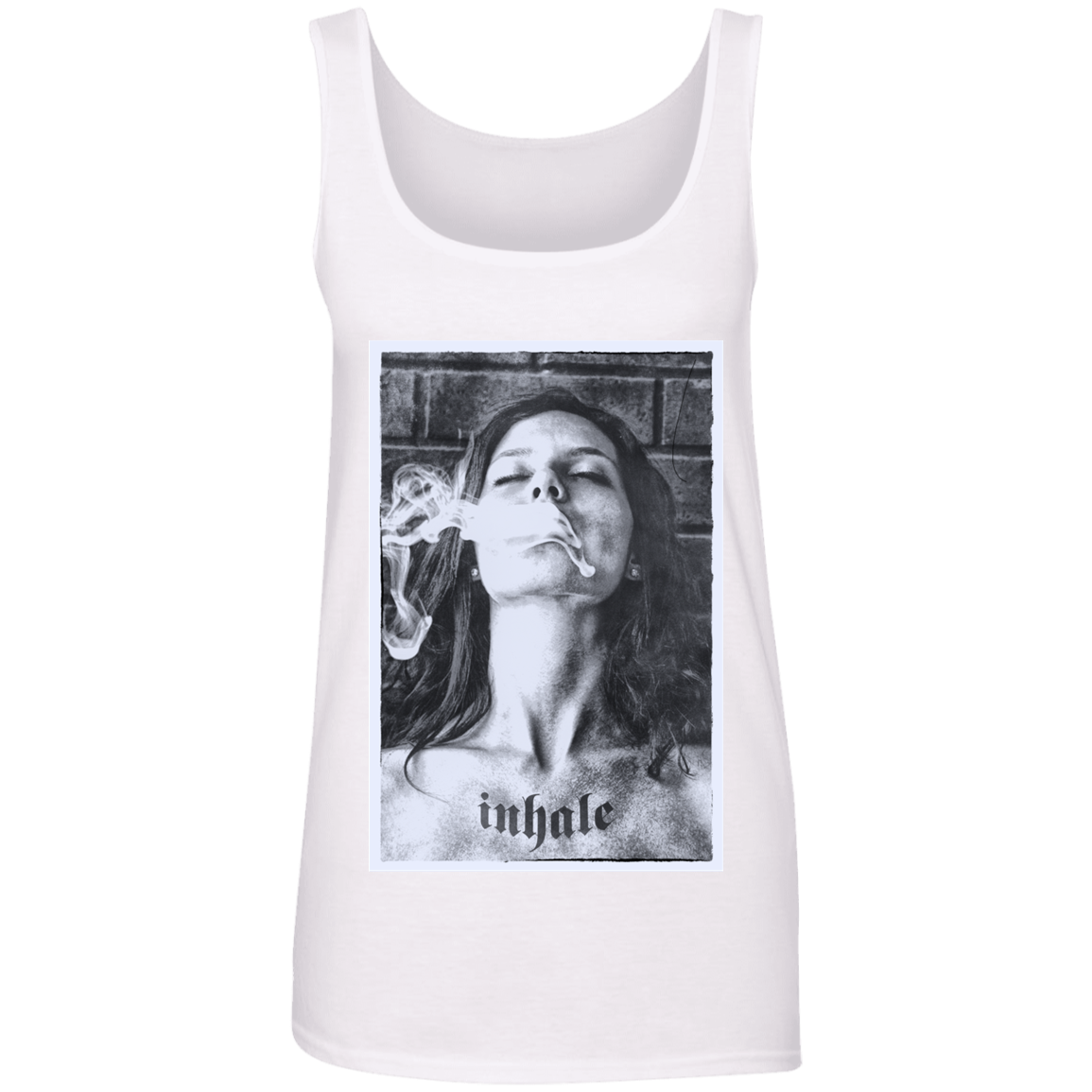 "INHALE" Ladies' 100% Ringspun Cotton Tank Top