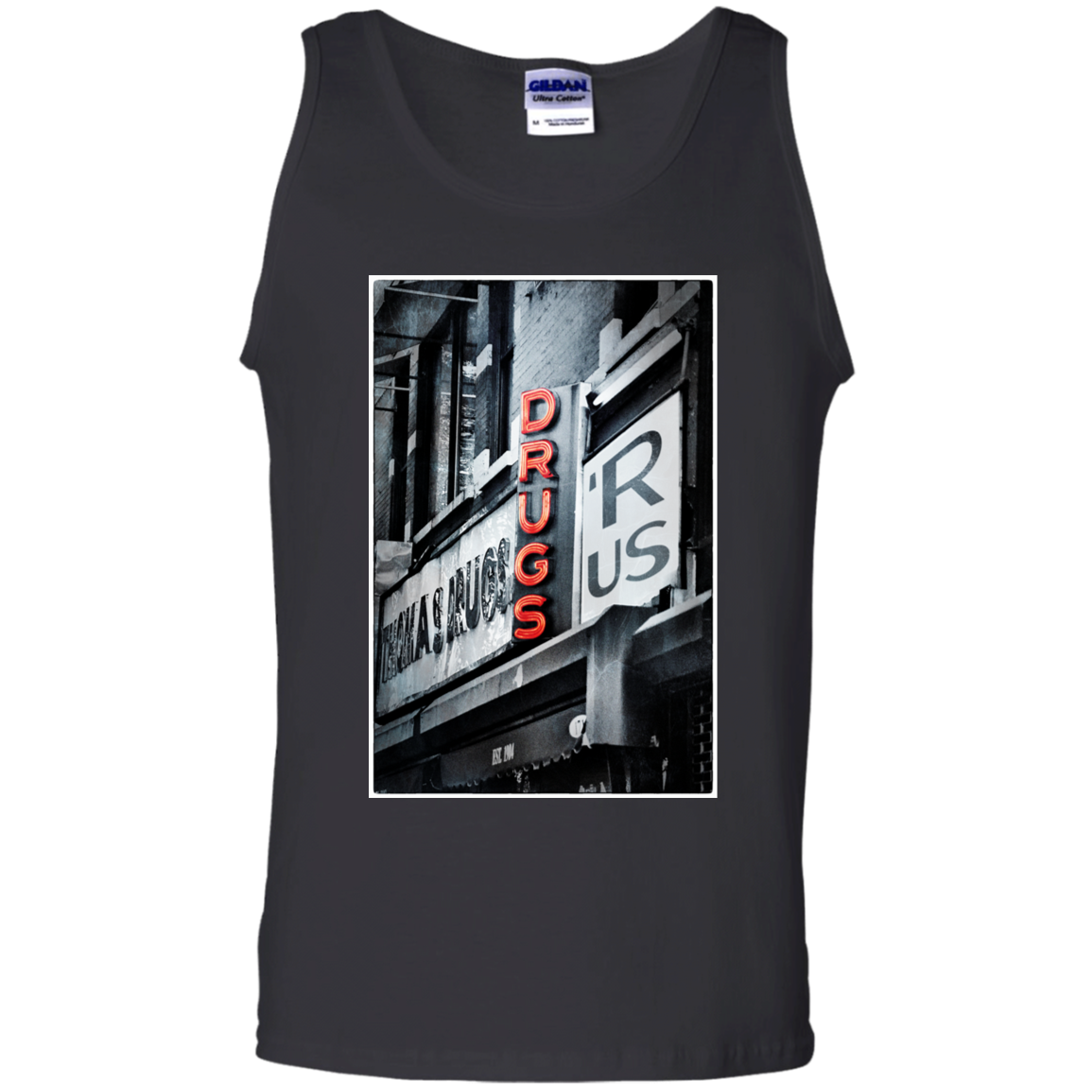 "DRUGS R US" 100% Cotton Tank Top