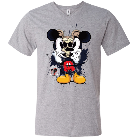 "SKULL MICKEY" Men's Printed V-Neck T-Shirt
