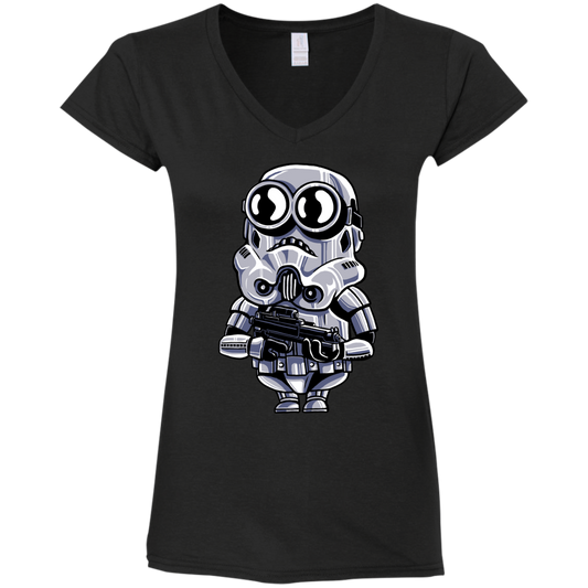 "MINION TROOPER" Ladies' Fitted Softstyle 4.5 oz V-Neck T-Shirt