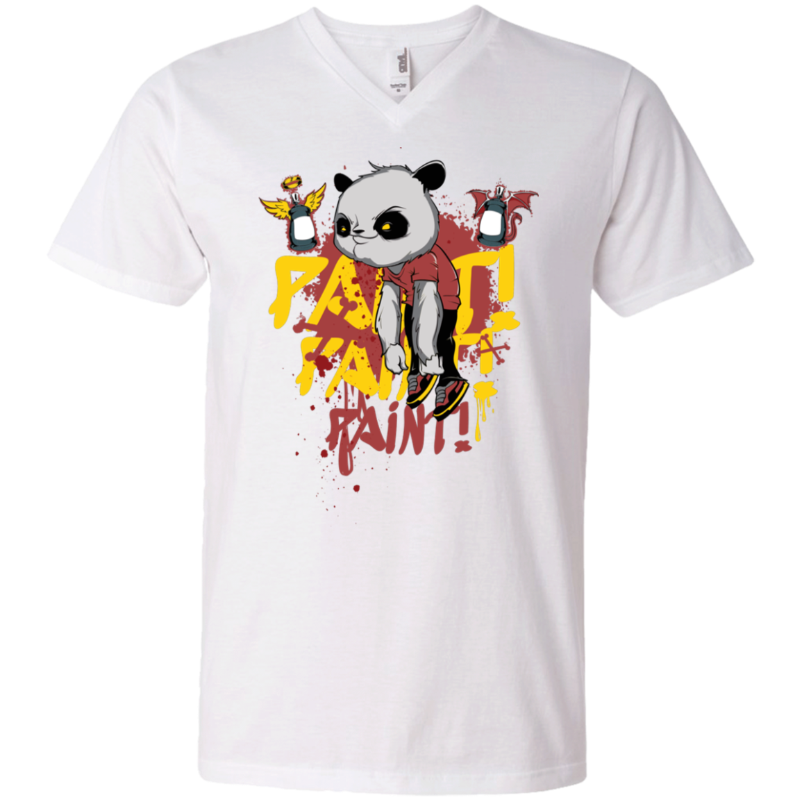 "PAINT PAINT PAINT" Men's Printed V-Neck T-Shirt