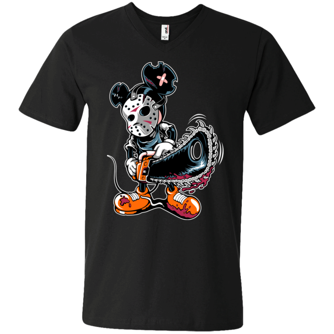 "MICKY PSYCHO" Men's Printed V-Neck T-Shirt