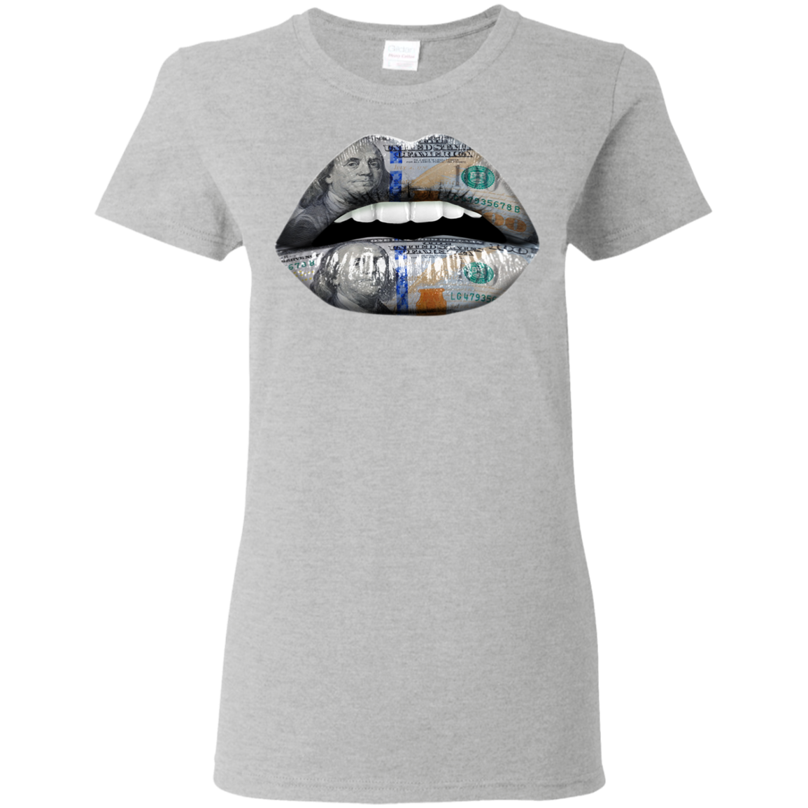 "100 DOLLAR LIPS" Ladies' 5.3 oz. T-Shirt