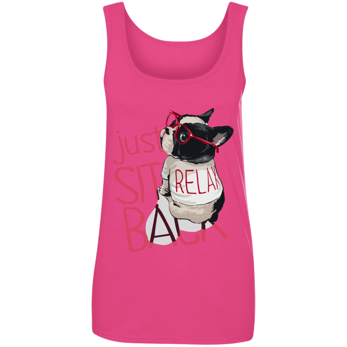 "RELAX" Ladies' 100% Ringspun Cotton Tank Top