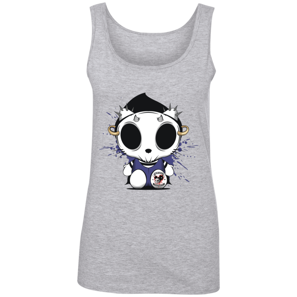 "KITTY SKULL" Ladies' 100% Ringspun Cotton Tank Top