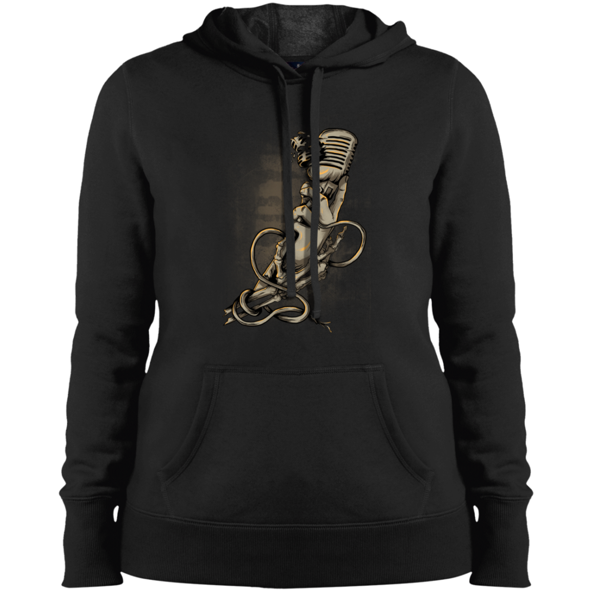 "MICROPHONE FIEND" Ladies' Pullover Hooded Sweatshirt