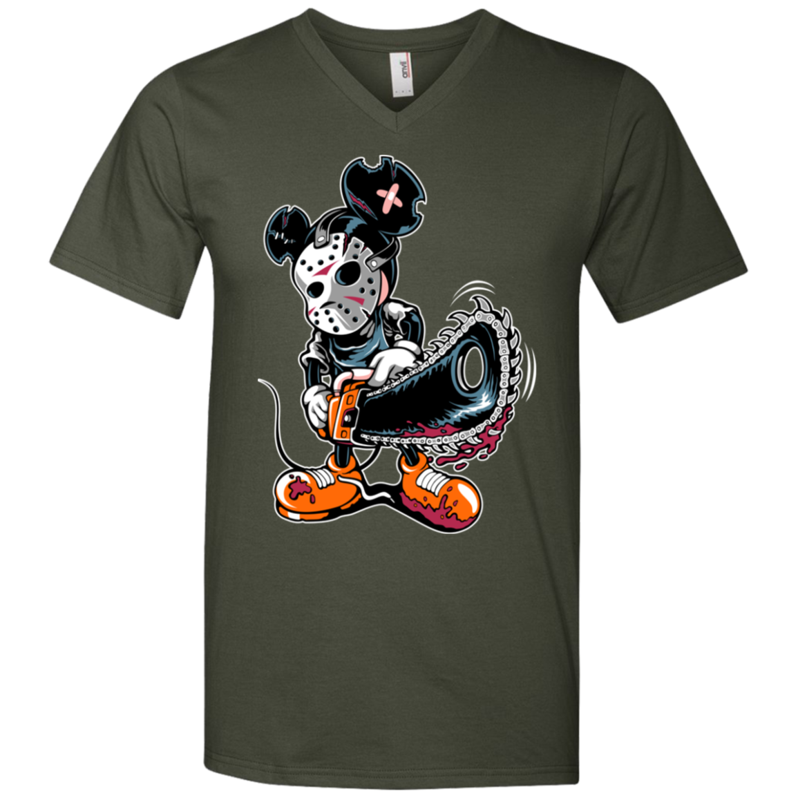 "MICKY PSYCHO" Men's Printed V-Neck T-Shirt