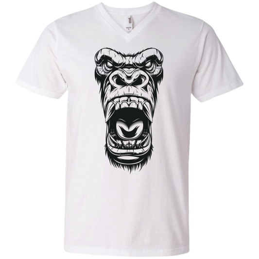 "GORILLA FACE" Men's Printed V-Neck T-Shirt