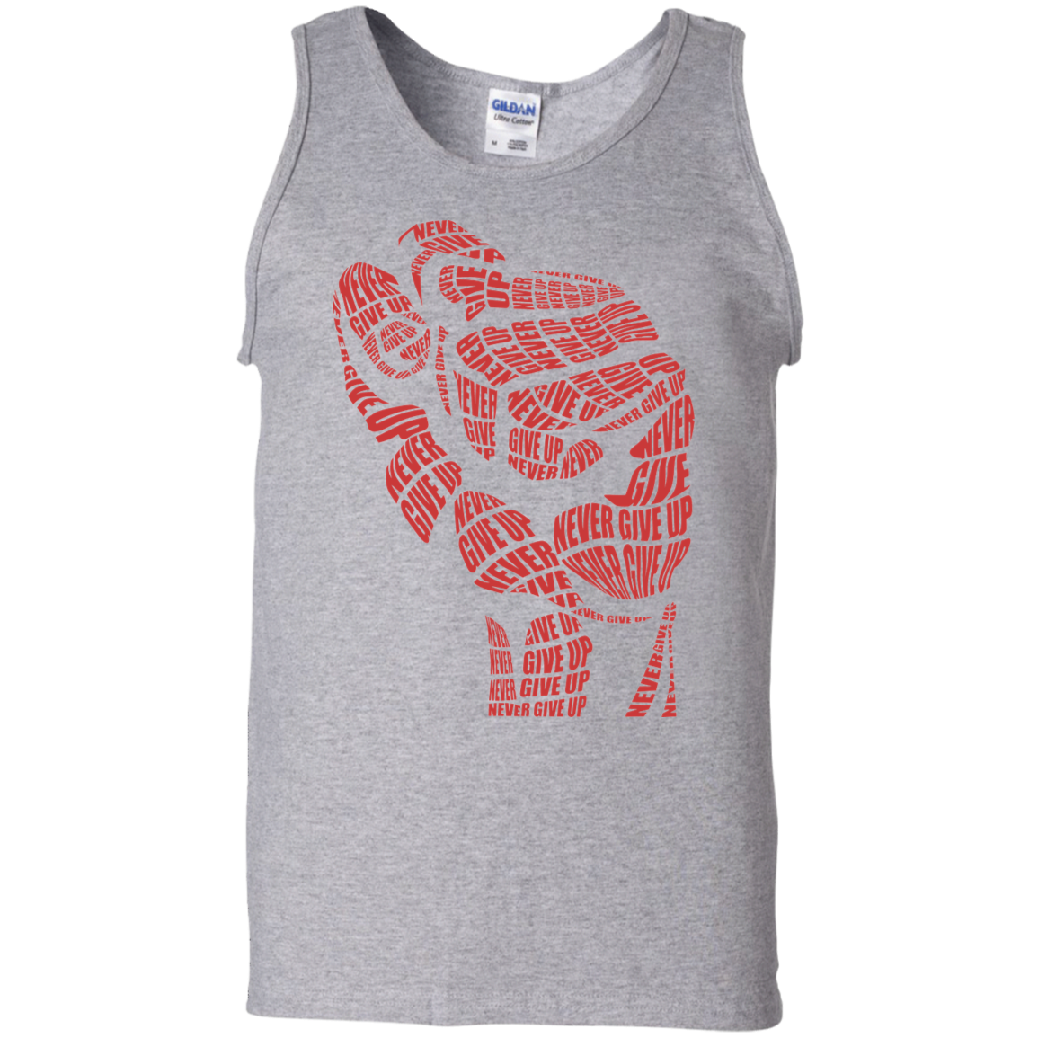 "NEVER GIVE UP"100% Cotton Tank Top